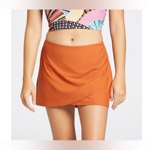 CALIA Women’s Wrap Swim Skirt Orange Size Small EUC